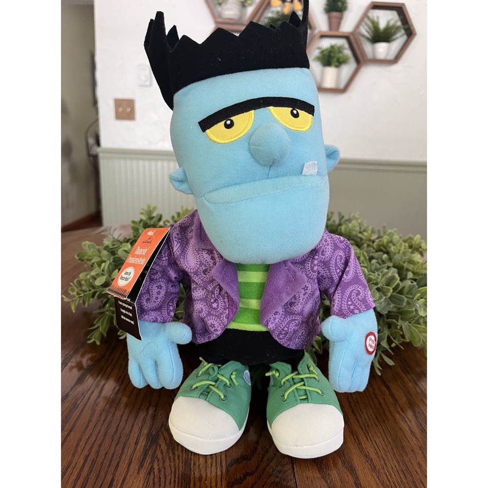 Hallmark Halloween Frankenstein Monster Mash Plush Animated Dances Sings Tags